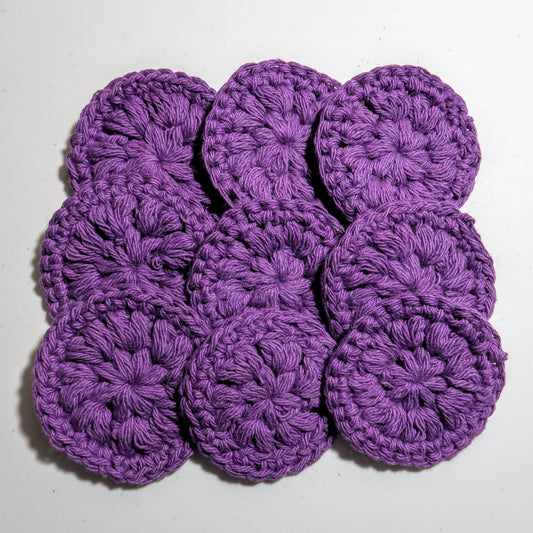 Crochet Facial Rounds - Deep Purple