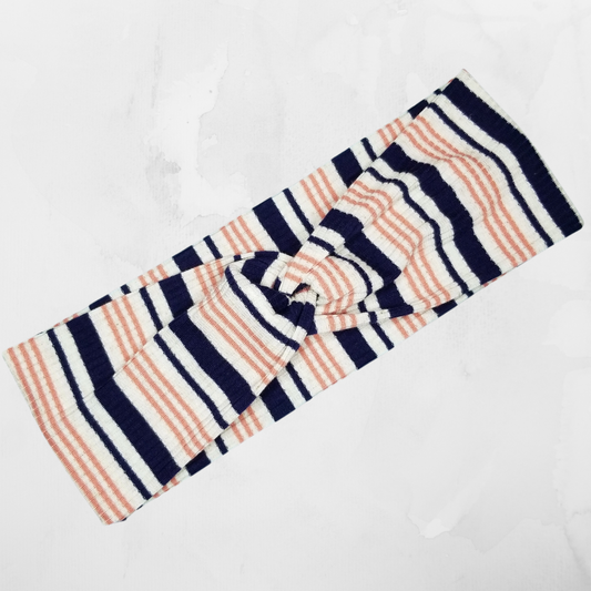 Peach and Navy Stripes